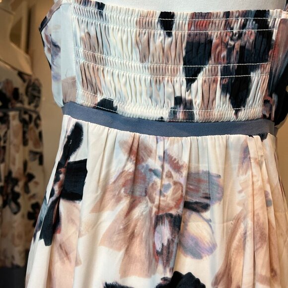 Simply Vera Vera Wang Watercolor Floral Asymmetrical Dress, Size Large - Picture 11 of 16